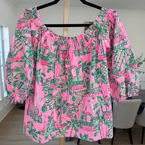 Lilly Pulitzer Winifred Off-The-Shoulder Top – Size L – NWT